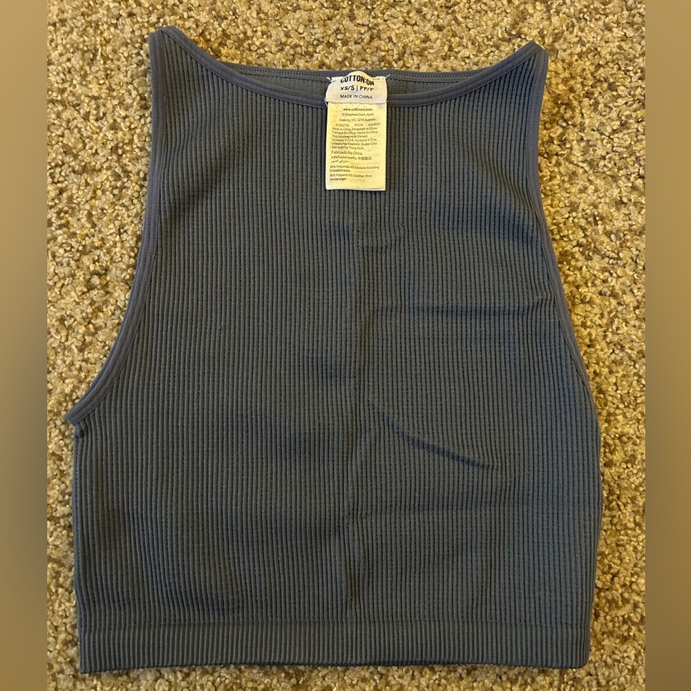 Cotton On Ribbed Tank Top - Navy